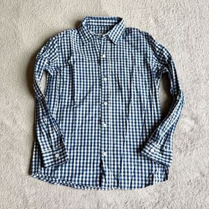 NWOT Gap Kids Poplin Blue Gingham Plaid Poplin Button down shirt